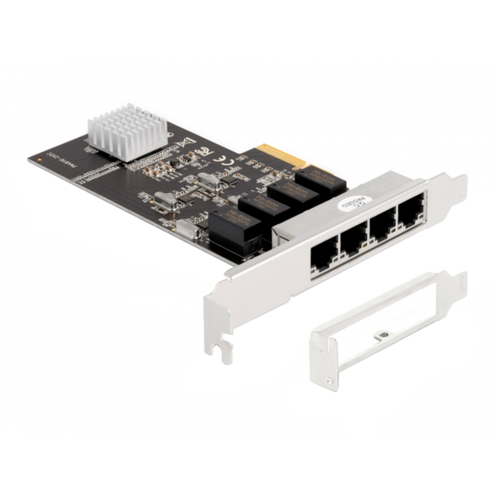 DeLOCK PCIe x4 auf 4 x RJ45 Gbit LAN-Adapter, Realtek RTL8111H, Gebraucht