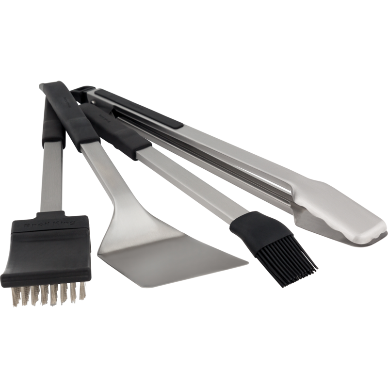 Broil King Grillbesteck-Set Baron, 4-teilig, schwarz/edelstahl