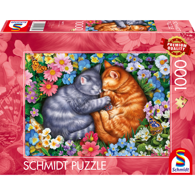 Schmidt Spiele Schlafende Samtpfoten Puzzle, 1000 Teile