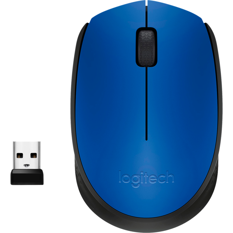 Logitech M171 Wireless Maus, blau, 3 Tasten, für Links- und Rechtshänder