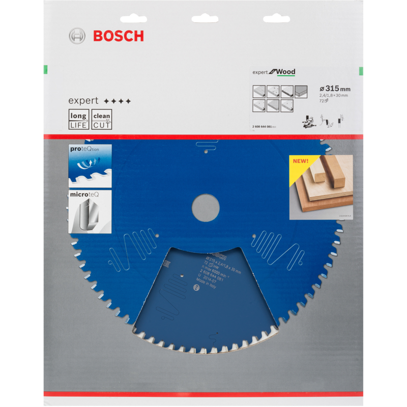 Bosch Professional EXPERT Wood Kreissägeblatt, Ø 315mm, 72Z Sägeblatt, Bohrung