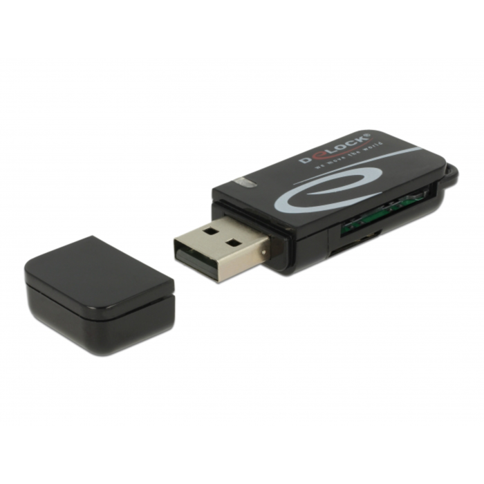 DeLOCK Mini USB 2.0 Card Reader Kartenleser, schwarz