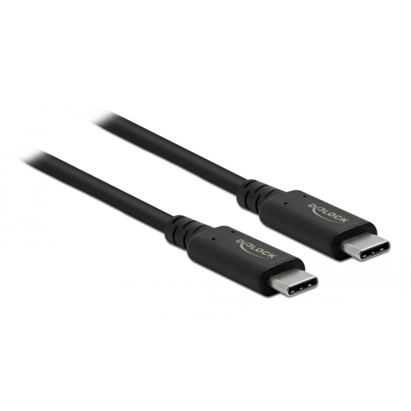 DeLOCK USB4 Gen 3x2 Kabel, USB-C Stecker > USB-C Stecker Koaxialkabel, schwarz