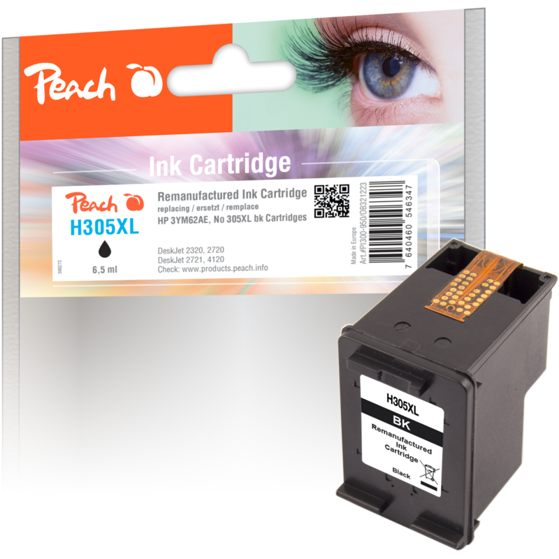 Peach Tinte schwarz PI300-950, kompatibel zu HP 305XL (3YM62AE)