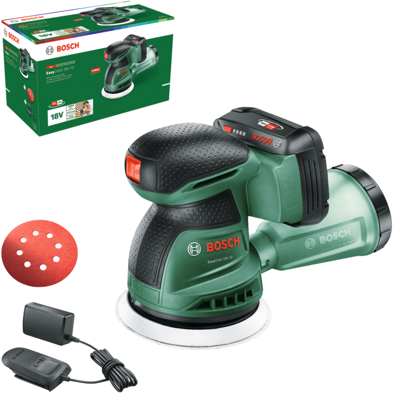 Bosch Heimwerken & Garten Akku-Exzenterschleifer EasyOrbit 18V-10, 18Volt, grün