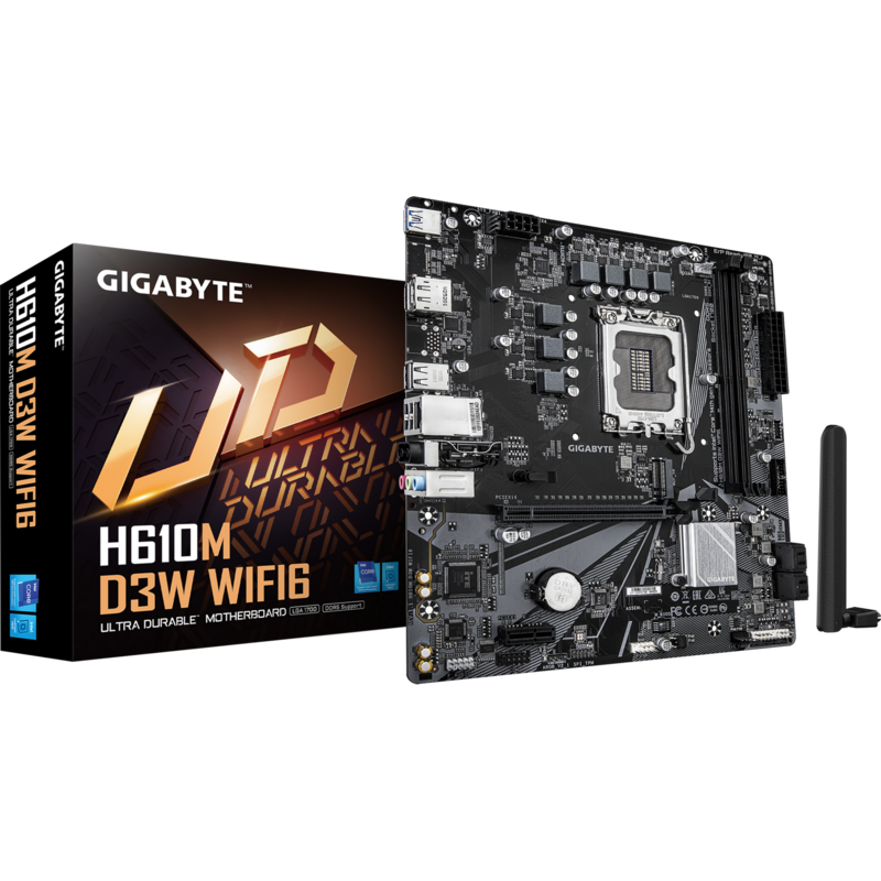 GIGABYTE H610M D3W WIFI6 Mainboard, schwarz/grau