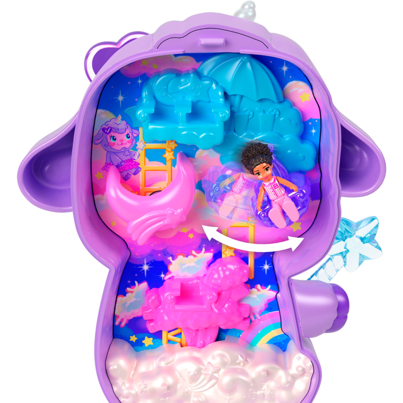 Mattel Polly Pocket Traumland Schatulle in Lammform mit Minipuppe und