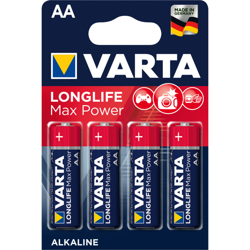 VARTA Longlife Max Power AA Batterie, 4 Stück, AA