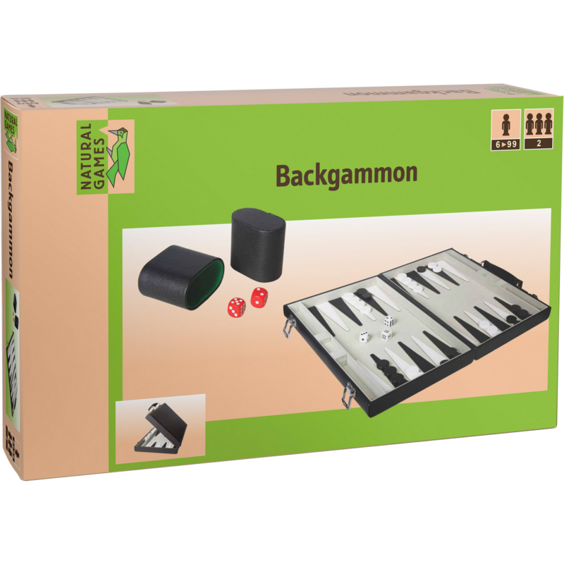 Backgammon Spiel aus Kunstleder, Spielbrettgröße ca. 47 x 37 cm Würfelspiel