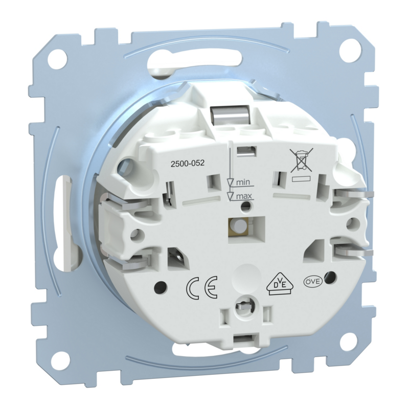 Merten Schutzkontakt-Steckdose mit Schraub-Liftklemme, weiß