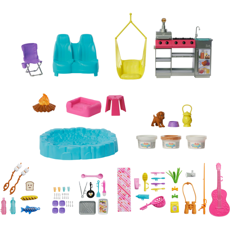Barbie Barbie Super Abenteuer-Camper Spielset Spielfahrzeug, mit Dachzelt, Grill