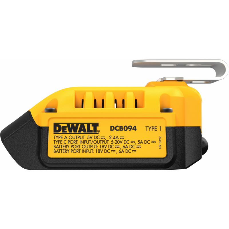 DEWALT Kombi-Ladegerät DCB094K, mit Powerbank-Funktion, schwarz/gelb, für alle