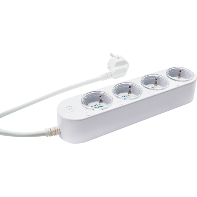 Shelly Steckdosenleiste Power Strip 4 Gen4, weiß, 1,5 Meter Kabel, mit
