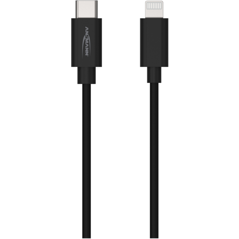 Ansmann USB 2.0 Adapterkabel, USB-C Stecker > Lightning Stecker Kabel, schwarz