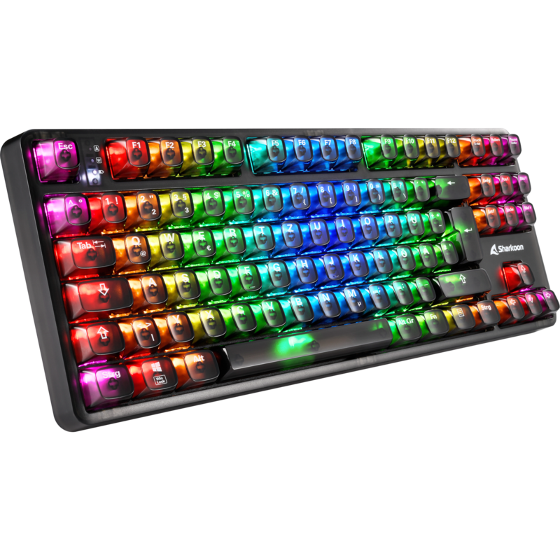 Sharkoon Crystal Shark Gaming-Tastatur, schwarz, Gebraucht