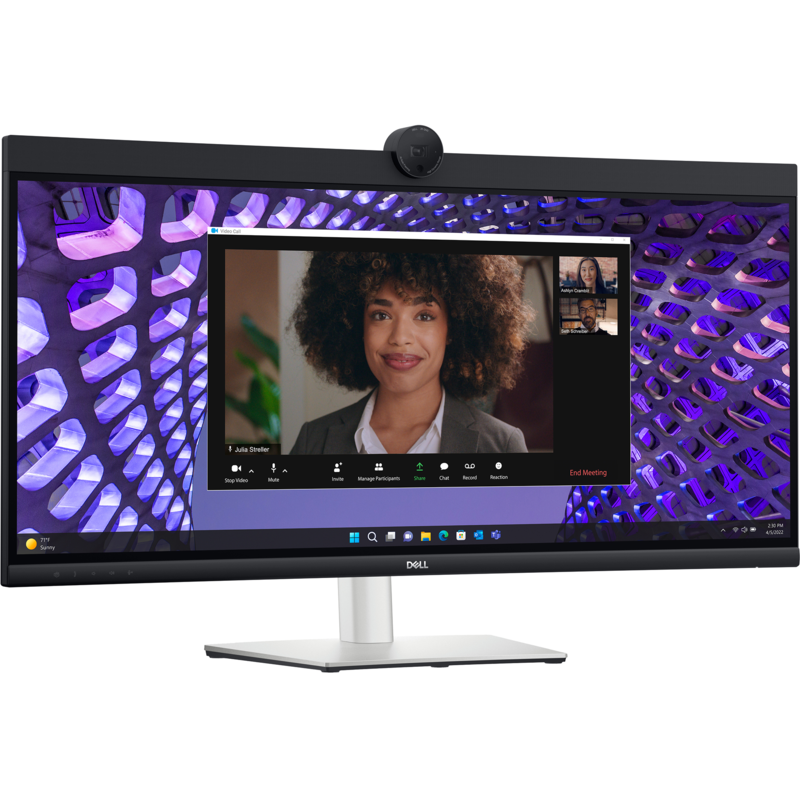 Dell P3424WEB LED-Monitor, schwarz/silber, WQHD, IPS, QHD-Webcam