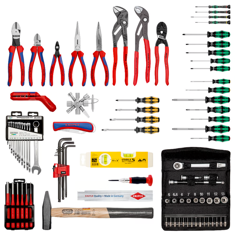 KNIPEX Werkzeugkoffer "Robust45 Move" Mechanik, 90-teilig Werkzeug-Set, schwarz