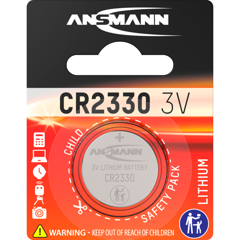 Ansmann Lithium Knopfzelle CR2330 Batterie, 1 Stück