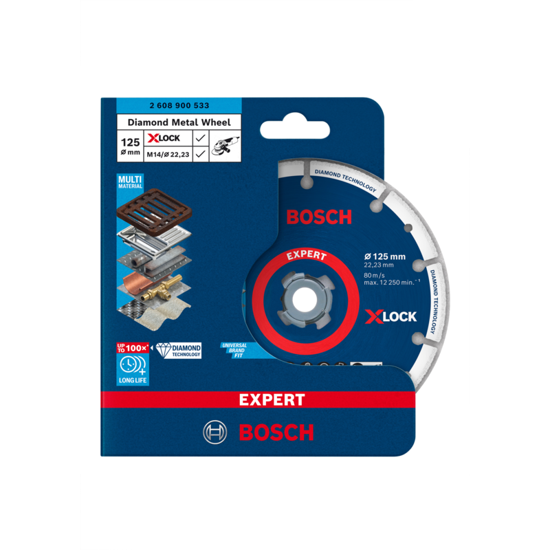 Bosch Professional X-LOCK Diamanttrennscheibe EXPERT Diamond Metal Wheel, Ø