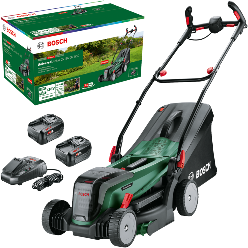 Bosch Heimwerken & Garten Akku-Rasenmäher UniversalRotak 2x18V-37-550, 36Volt