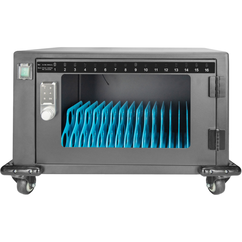 Digitus Mobiler Ladeschrank, 16 Ladestationen, für Tablets bis 14", schwarz