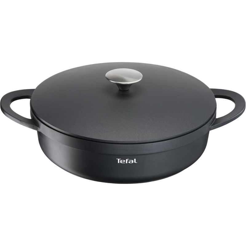 Tefal Servierpfanne Trattoria, Ø 28cm Pfanne, schwarz, mit Deckel