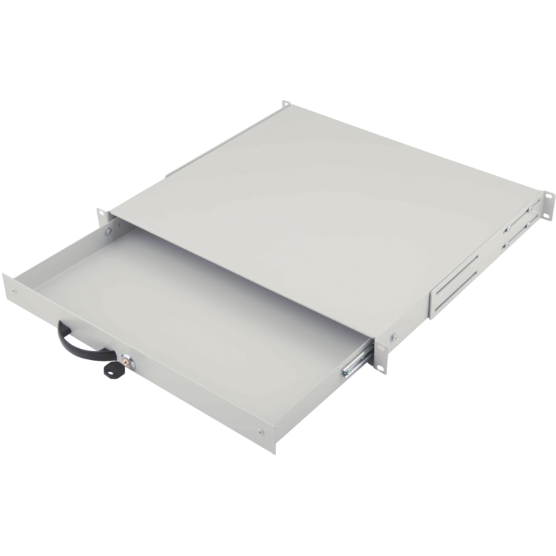 Digitus Tastaturfach abschließbar 1HE Ablage, grau