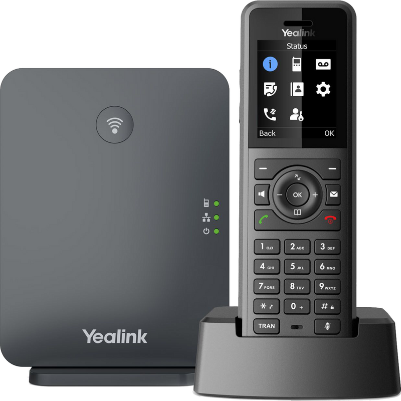 Yealink W77P VoIP-Telefon, schwarz, Basisstation mit Mobilteil