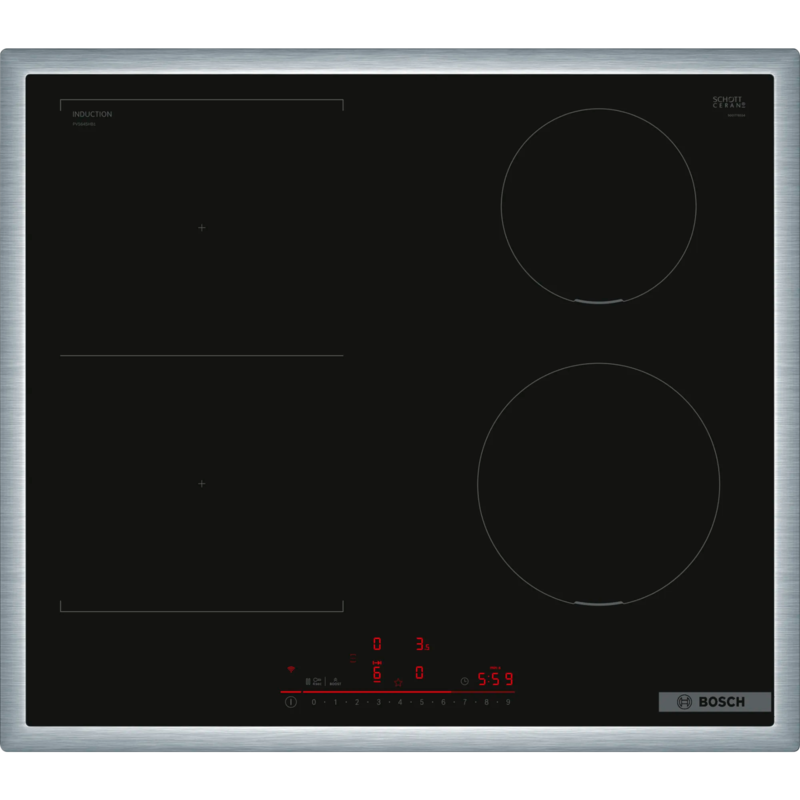 Bosch Home PVS645HB1E Serie 6 Autarkes Kochfeld, schwarz/edelstahl, 60 cm