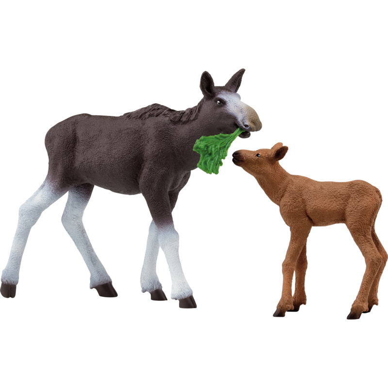 Schleich Wild Life Elchkuh mit Kalb Spielfigur