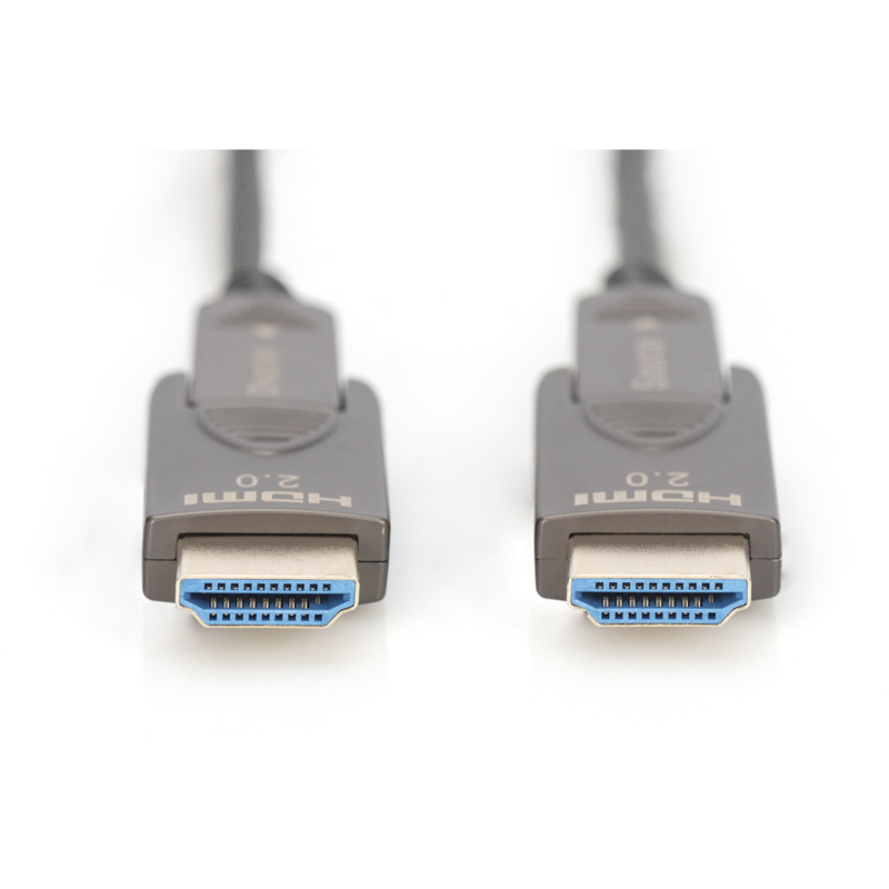 Digitus HDMI / Micro HDMI AOC Hybrid Glasfaserkabel, UHD 4K Kabel, schwarz, 10