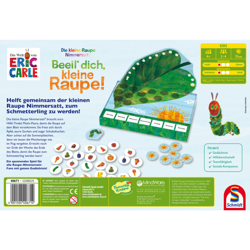 Schmidt Spiele Die kleine Raupe Nimmersatt: Beeil‘ dich, kleine Raupe!
