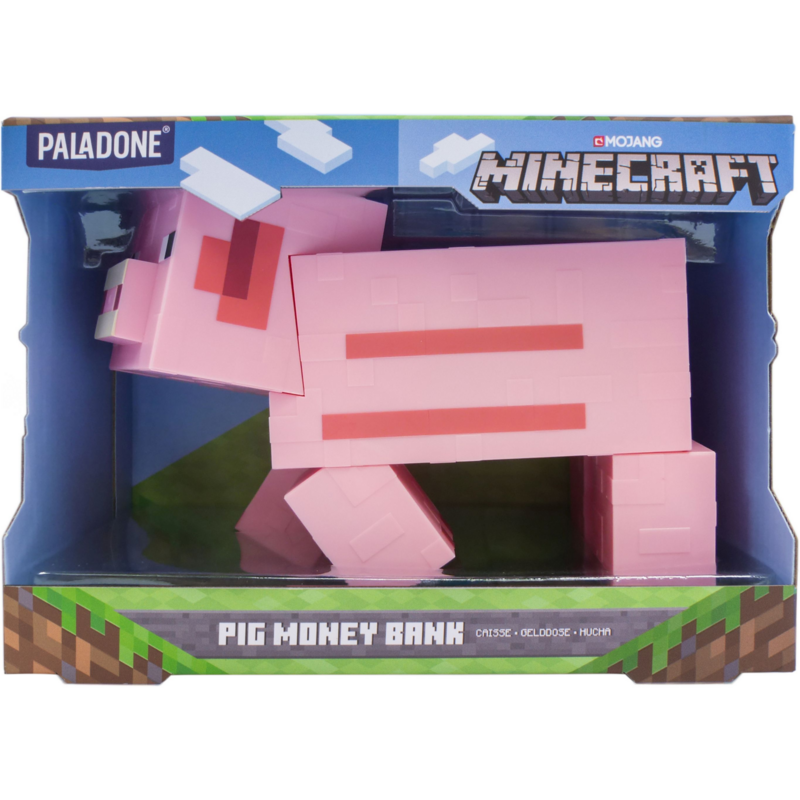 Tomik Minecraft Spardose Schwein, rosa
