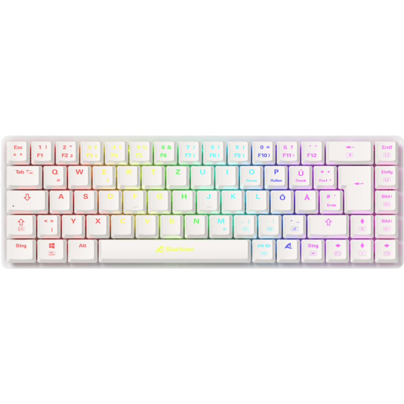 Sharkoon PureWriter W65 Tastatur, weiß, Gebraucht