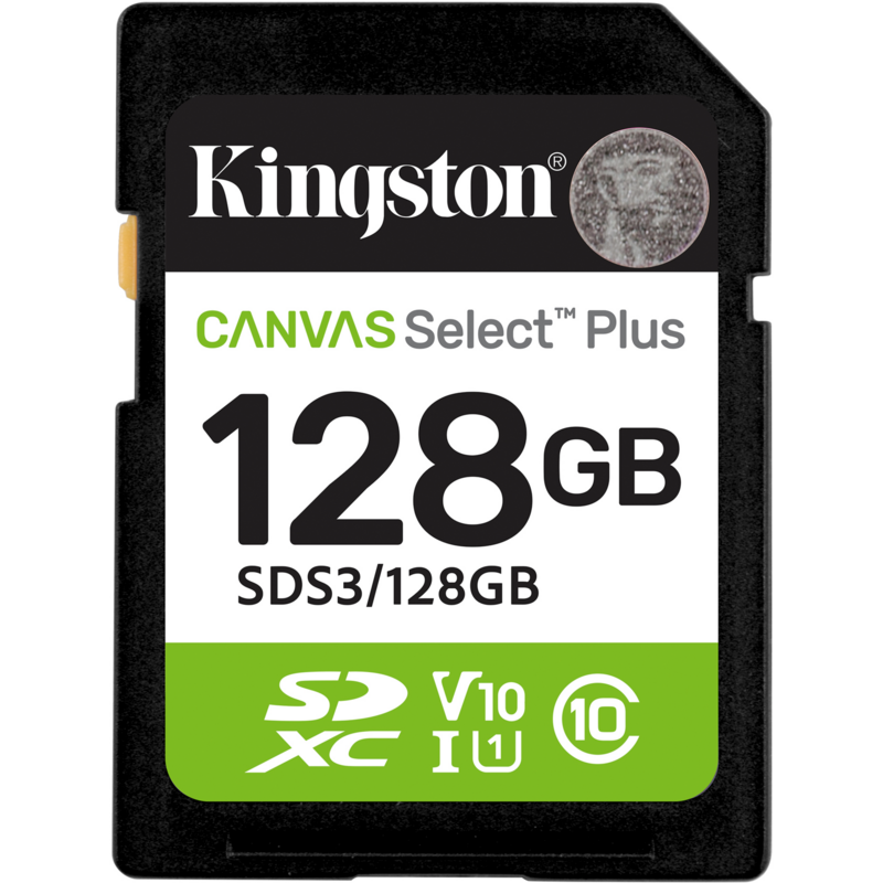 Kingston Canvas Select Plus 128 GB SDXC Speicherkarte, UHS-I U1, Class 10, V10