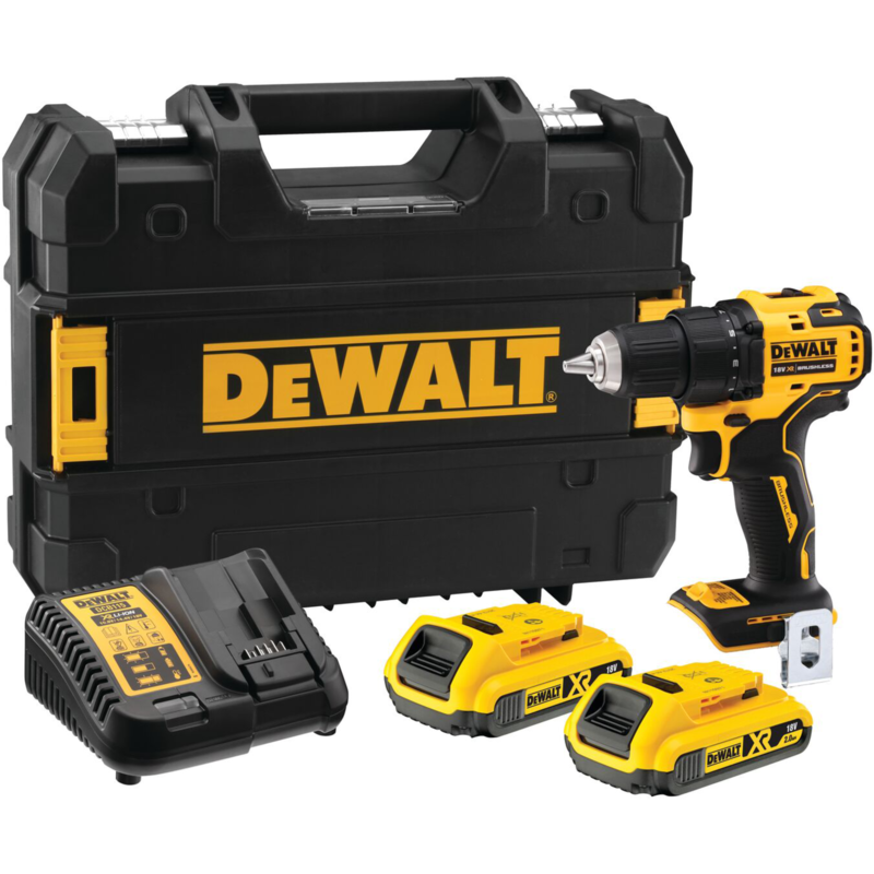 DEWALT Akku-Bohrschrauber DCD708D2T, 18Volt, gelb/schwarz, 2x Li-Ion-Akku 2,0
