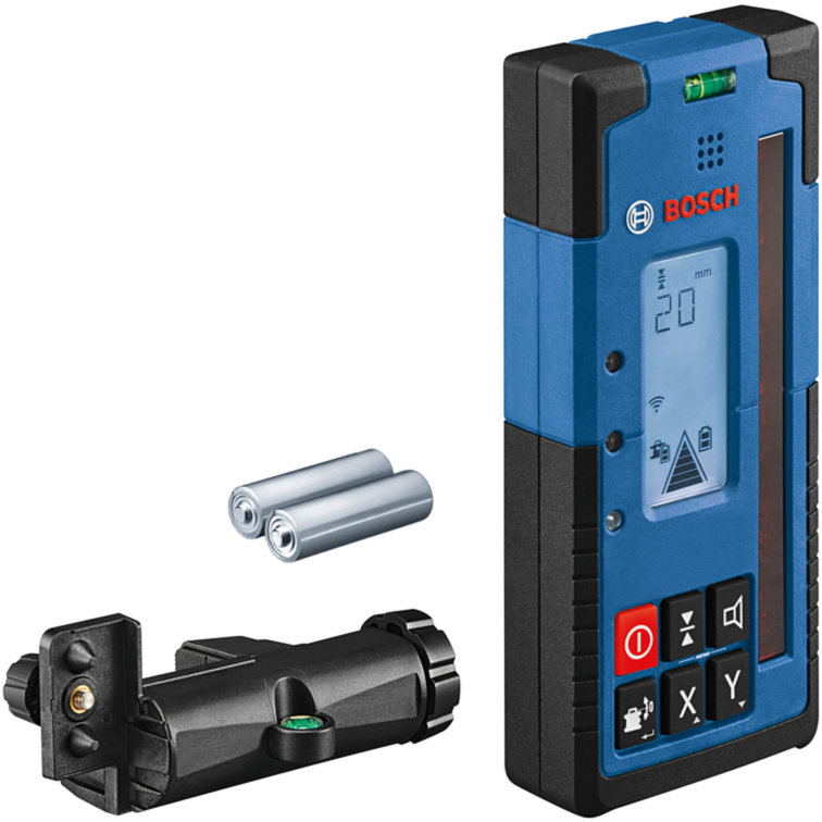 Bosch Professional Laser-Empfänger LR 60 Professional + Halterung, blau/schwarz