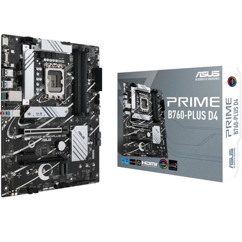 ASUS PRIME B760-PLUS D4 Mainboard, schwarz/silber, Gebraucht