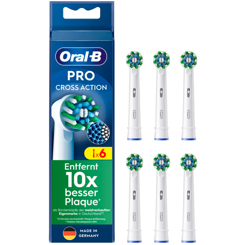 Oral-B Oral-B Pro Cross Action Aufsteckbürsten 6er-Pack, weiß