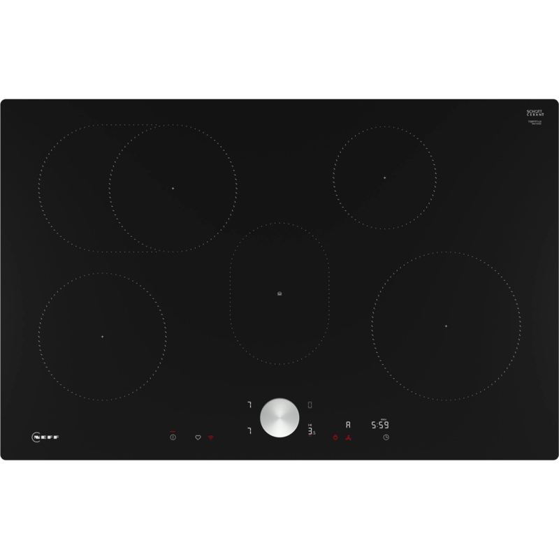 Neff T58PTF1L0 N 90 Autarkes Kochfeld, schwarz/edelstahl, 80 cm