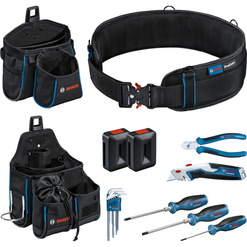 Bosch Professional Werkzeuggürtel und Handwerkzeug-Set Professional, schwarz