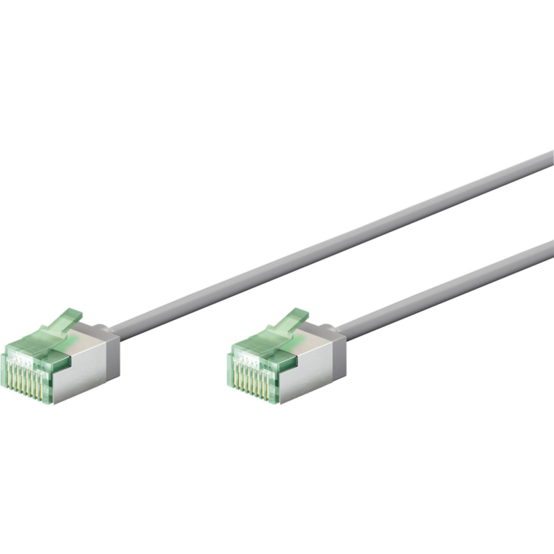 goobay Ultraflexibles Cat.8.1 Patchkabel slim, U/FTP Kabel, grau, 2 Meter