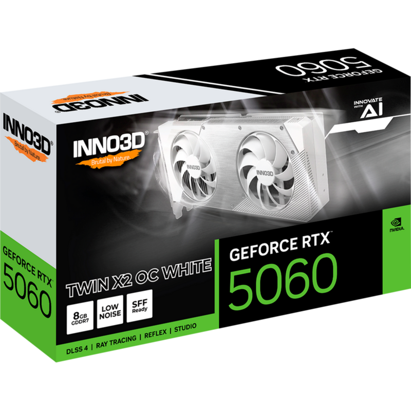 INNO3D GeForce RTX 5060 TWIN X2 OC WHITE 8GB Grafikkarte, DLSS 4, 3x