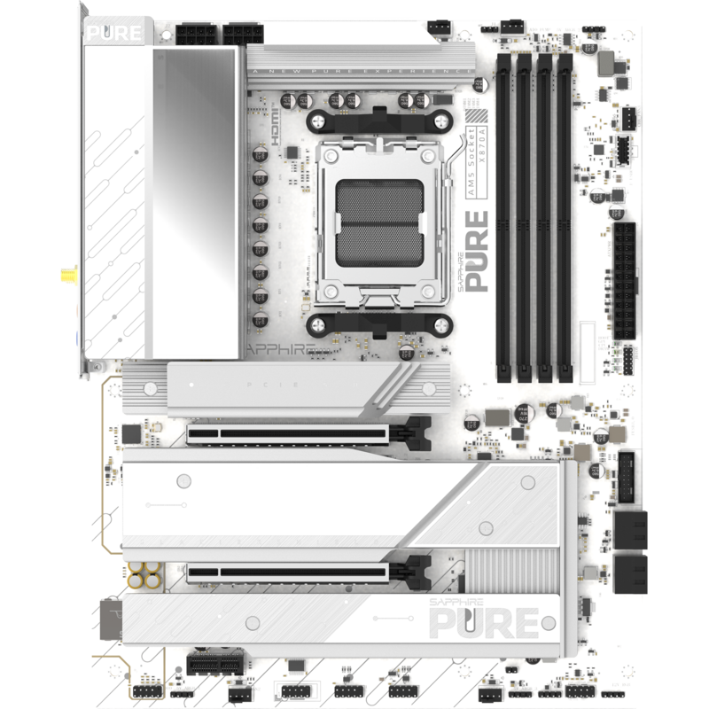 SAPPHIRE PURE X870A WIFI 7 Mainboard, weiß