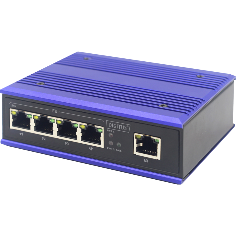 Digitus 4 Port Fast Ethernet Netzwerk Switch, Industrial