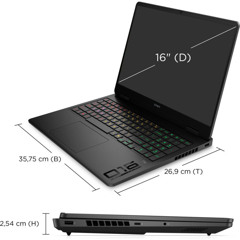 OMEN Gaming Notebook 16-am0279ng, 16", Full HD, NVIDIA GeForce RTX 5060, Intel Core Ultra 7 255H, SSD, 24GB RAM
