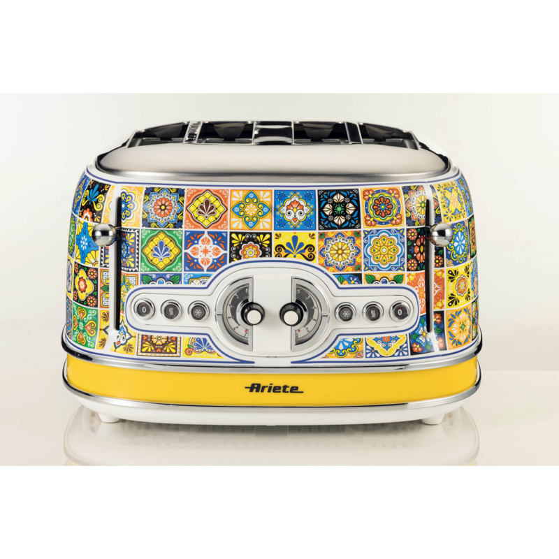 Ariete 4-Schlitz-Toaster Positano, mehrfarbig, 1.630 Watt, für 4 Scheiben Toast