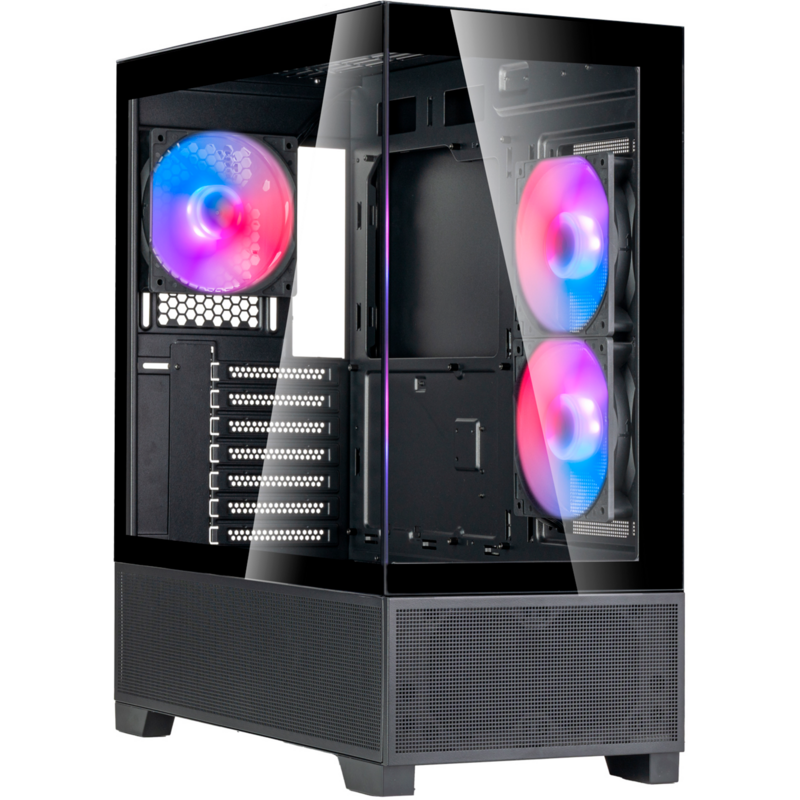 SilverStone Lucid 05 Tower-Gehäuse, schwarz, 270° Panoramaglas-Design