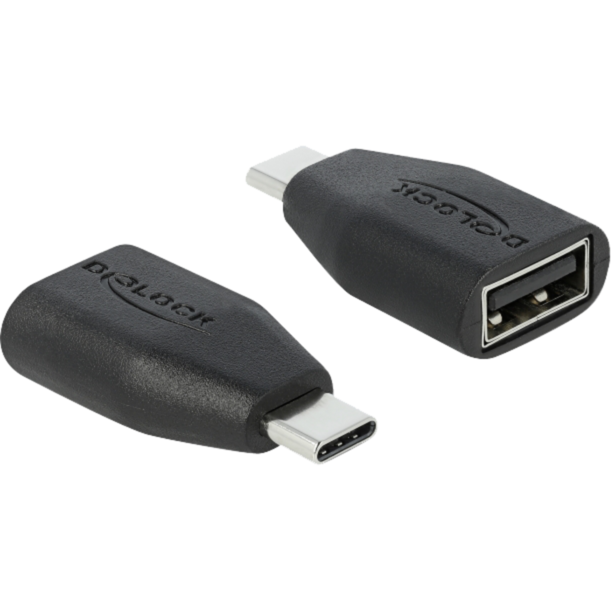 DeLOCK USB Adapter Datenblocker, USB-C Stecker > USB-A Buchse, schwarz, nur