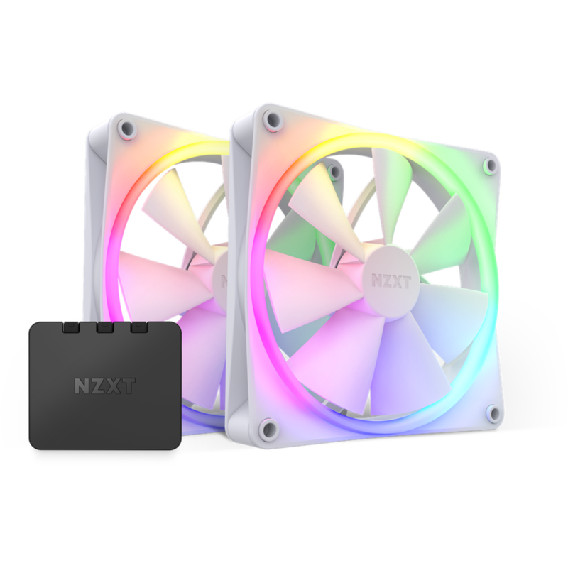 NZXT F140 RGB Twin Pack 140x140x26 Gehäuselüfter, weiß, 2er Pack inkl. RGB & Fan